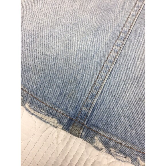 Madewell women skirt Size 27 Pieced McCarren Raw-Hem Jean colorblock  G5928 - Picture 7 of 10